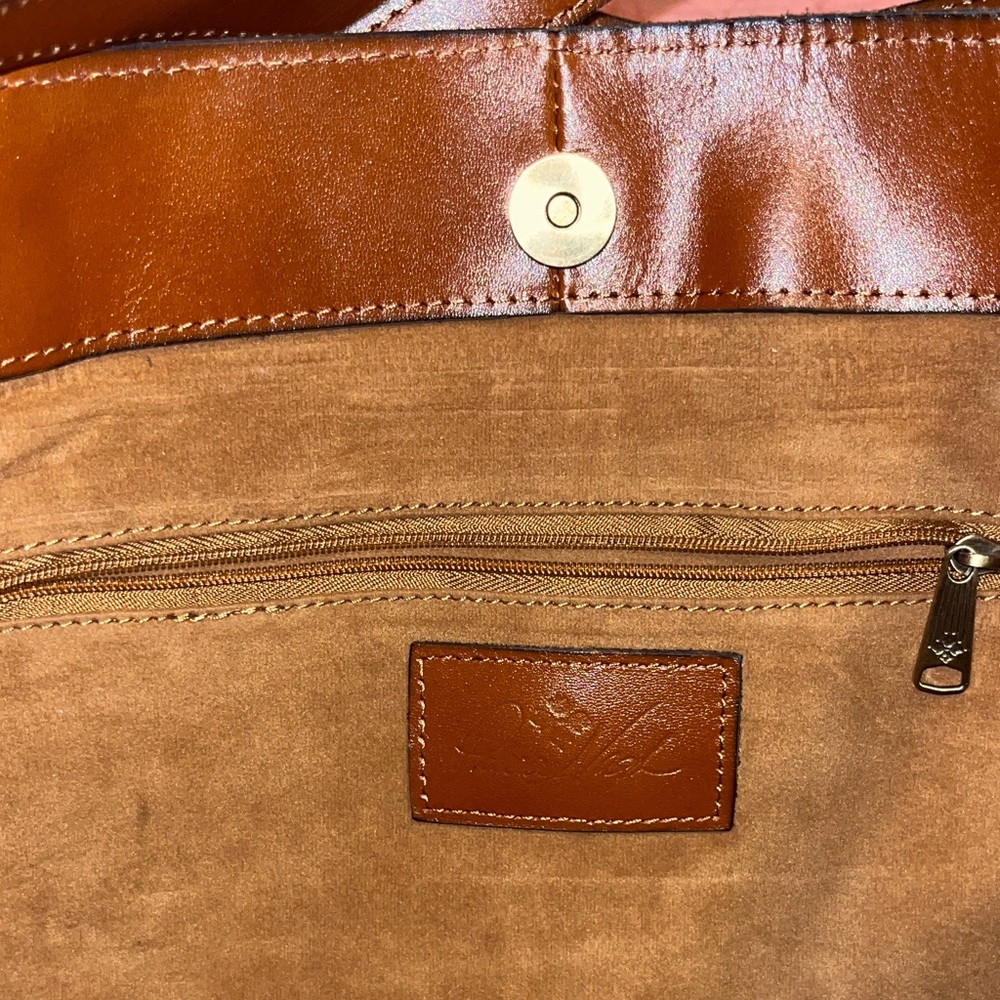 Patricia Nash Tan Leather Tote Bag purse - Picture 2 of 7